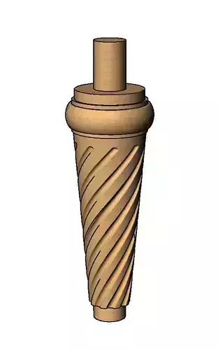 Turned Fluted Sofa Leg 3D print model