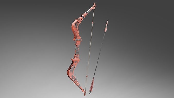 bow and arrow  Low-poly 3D model