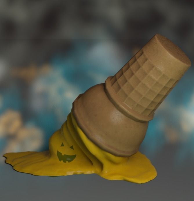 icecream halloween ice cream cone 3D model_7
