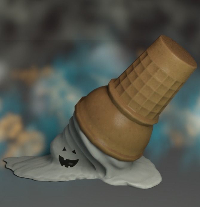 icecream halloween ice cream cone 3D model_2