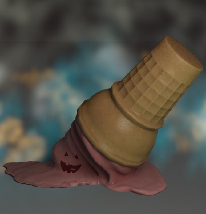 icecream halloween ice cream cone 3D model_5
