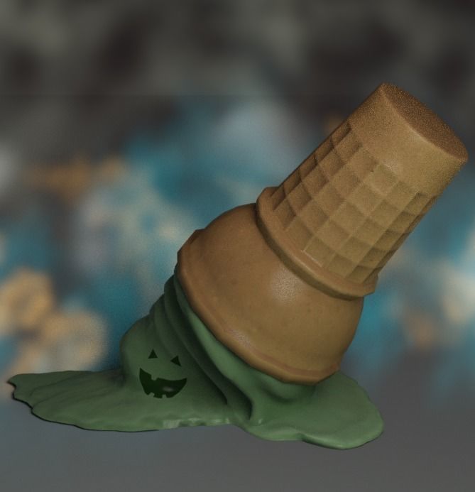 icecream halloween ice cream cone 3D model_3