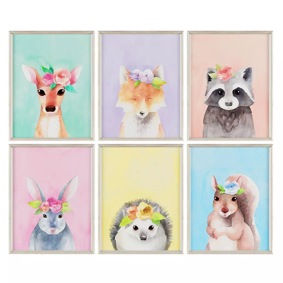 Art345 set of square frames Low-poly 3D model_0