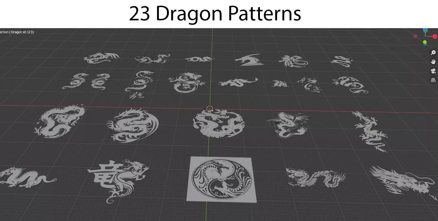 Dragon petterns 3D model_0