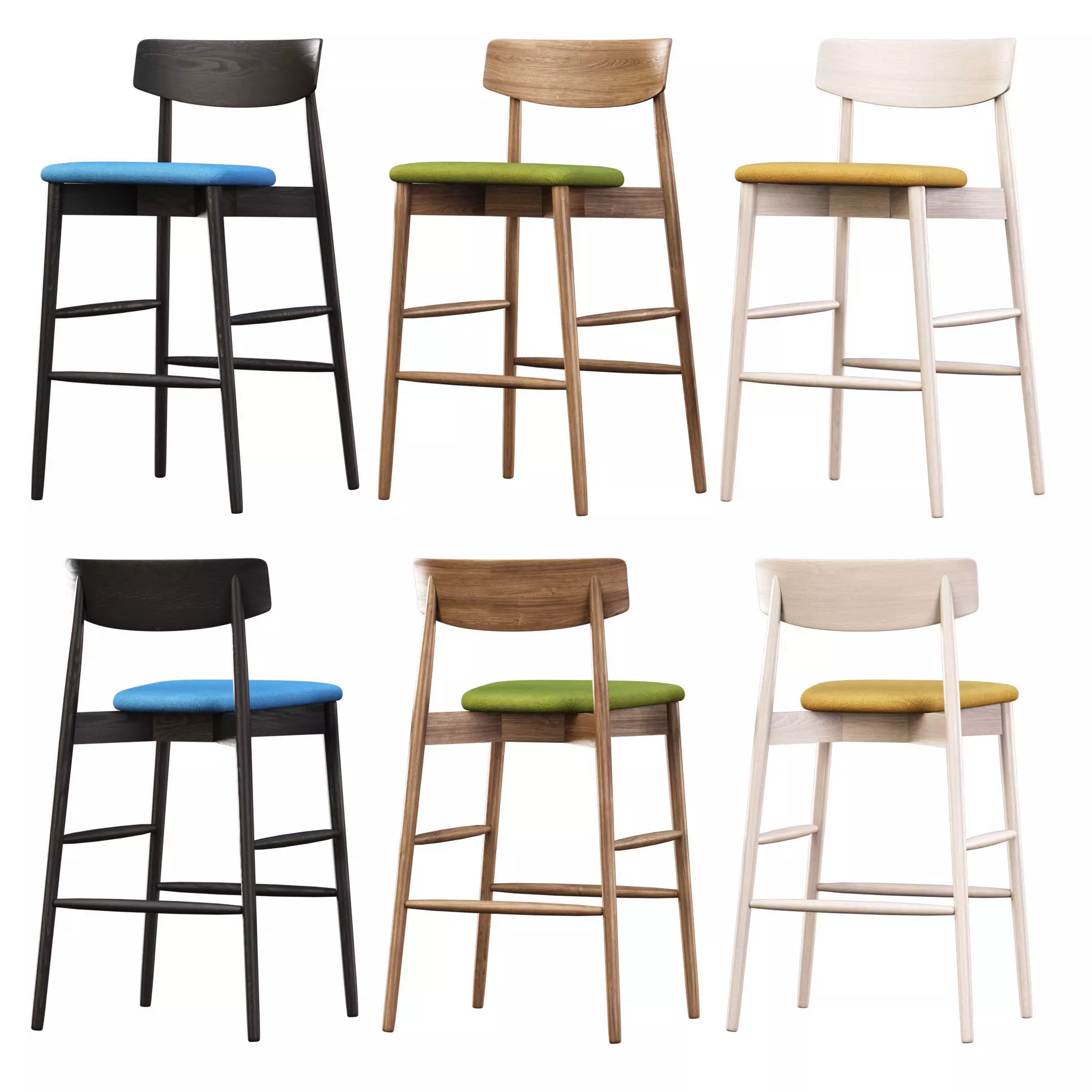 Miniforms Claretta Bar Stool  3D model_0