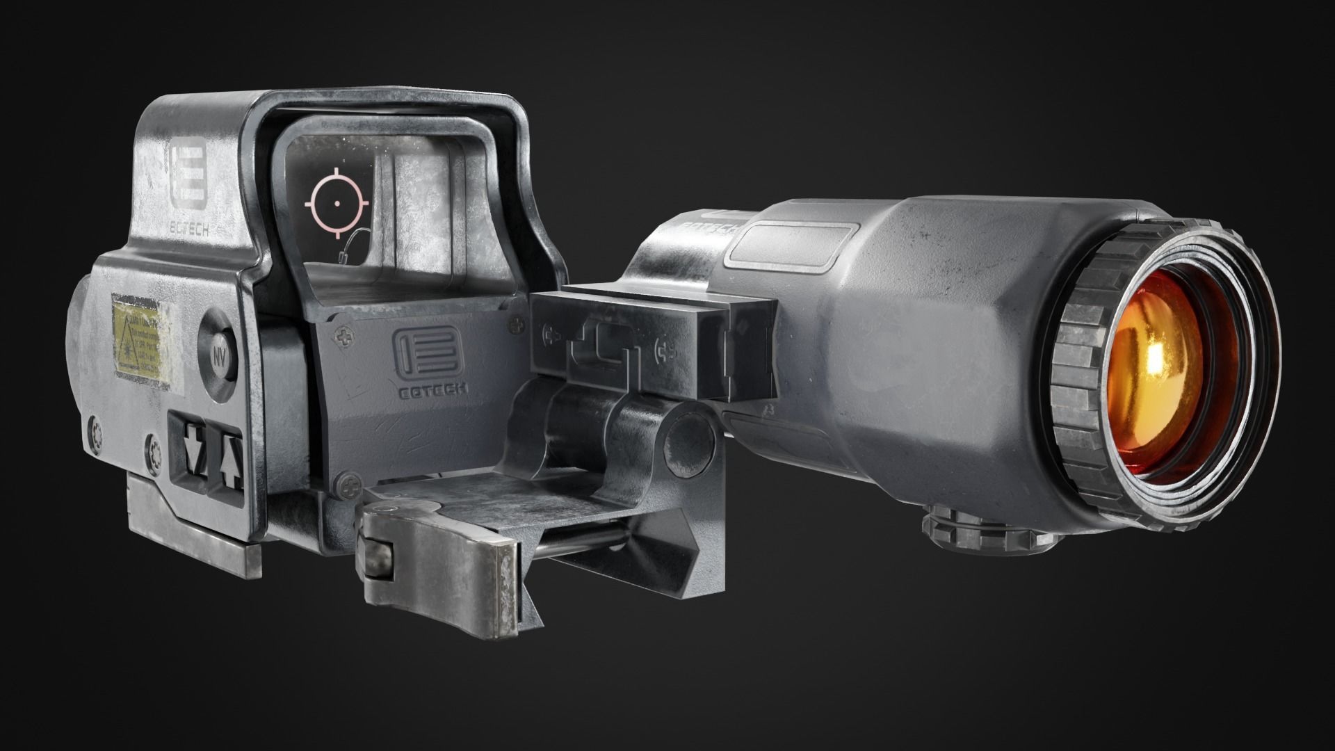 EOTech EXPS3 HWS  Low-poly 3D model_4
