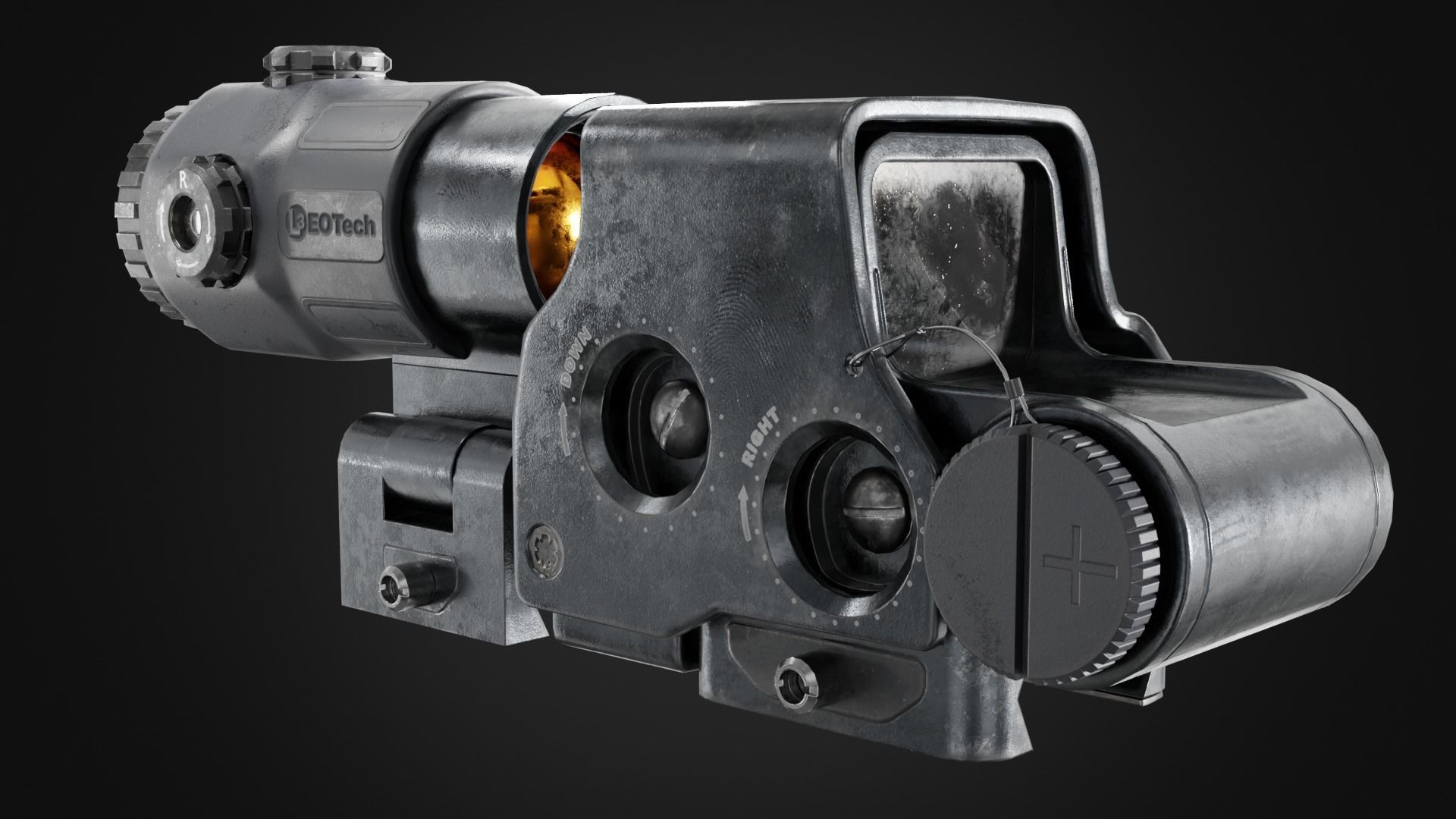 EOTech EXPS3 HWS  Low-poly 3D model_3