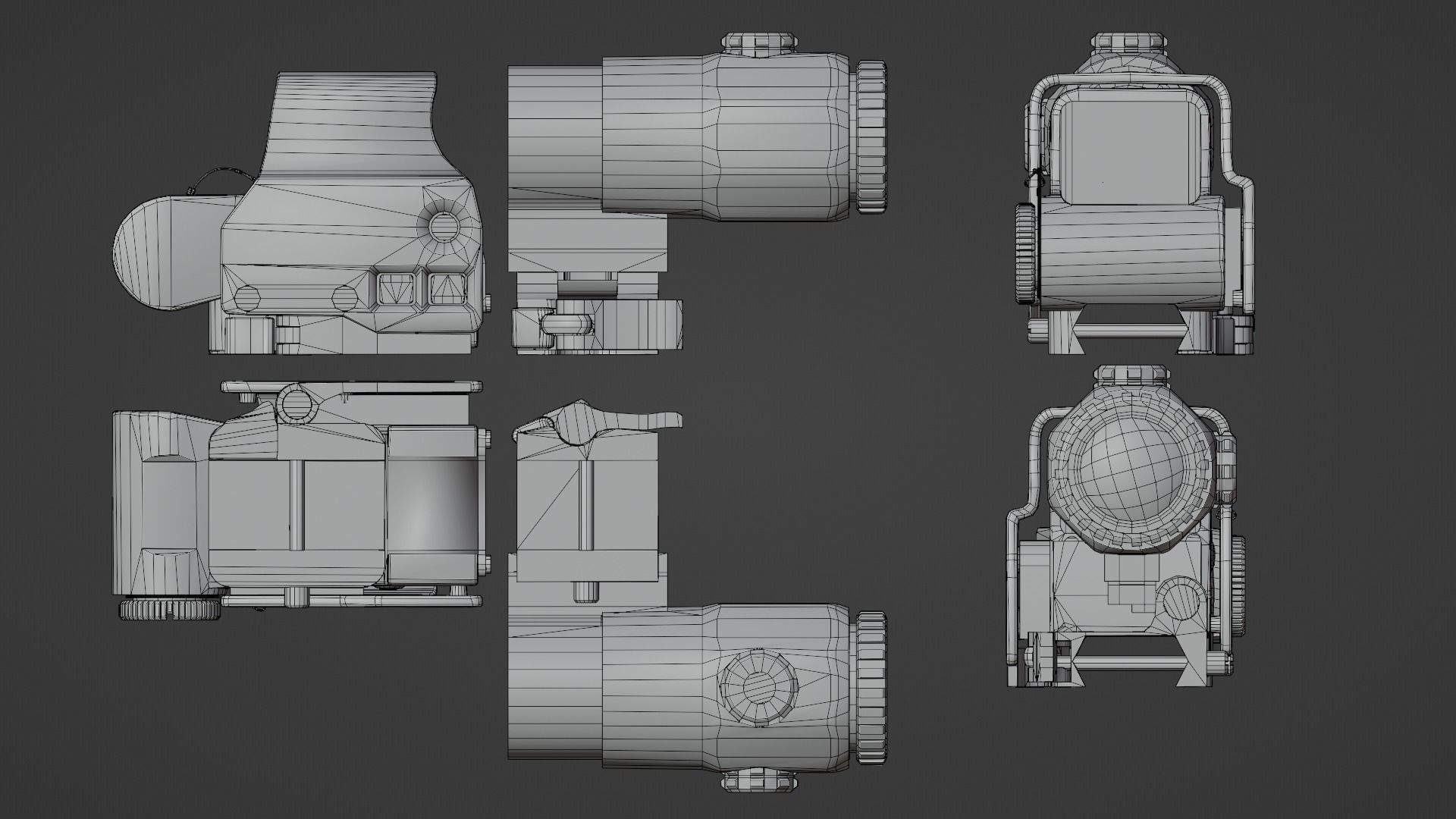 EOTech EXPS3 HWS  Low-poly 3D model_6