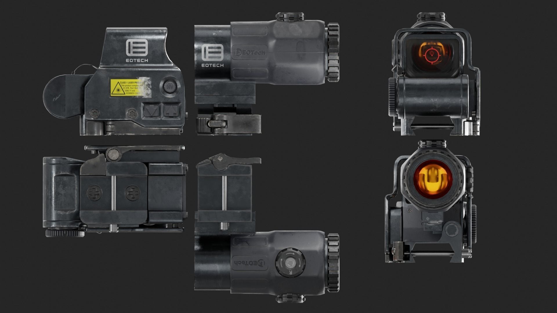 EOTech EXPS3 HWS  Low-poly 3D model_5