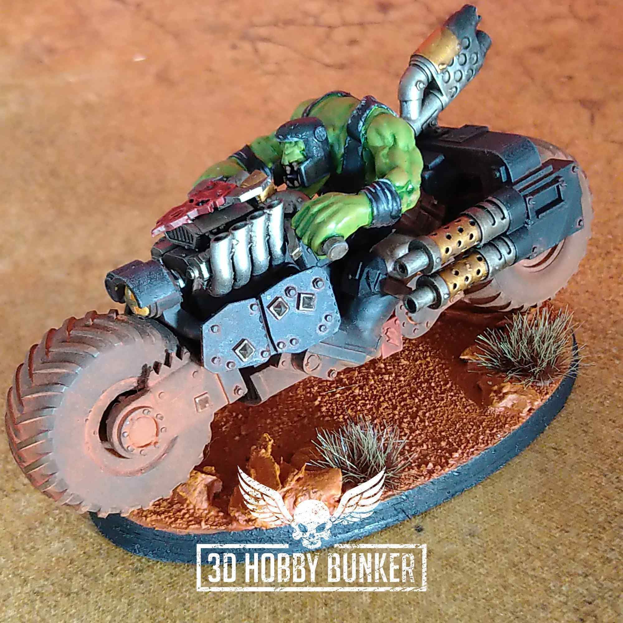 Ork war riders on bikes 3D print model_2