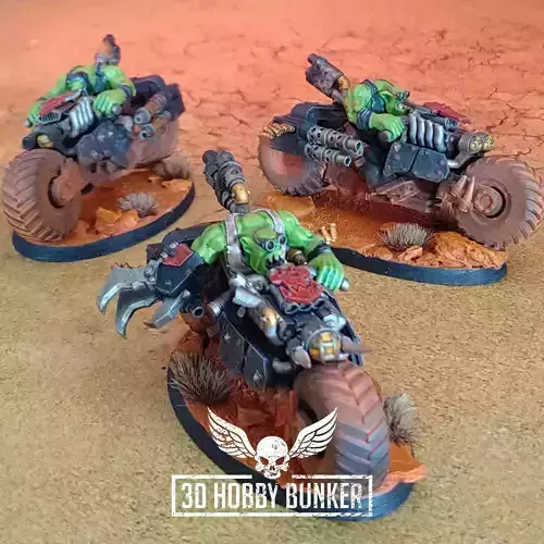 Ork war riders on bikes 3D print model