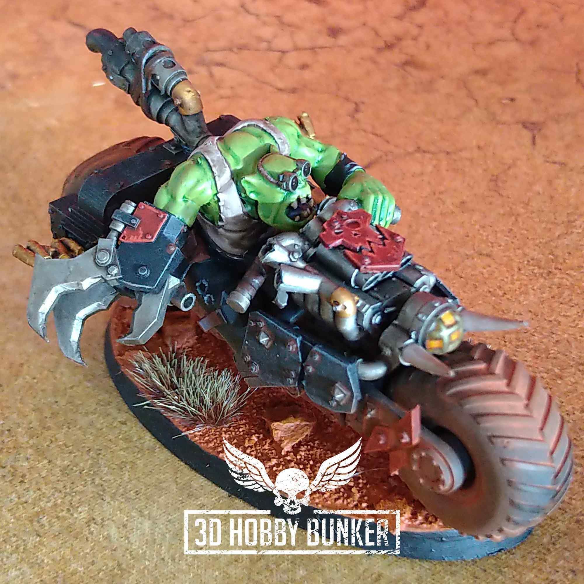 Ork war riders on bikes 3D print model_1