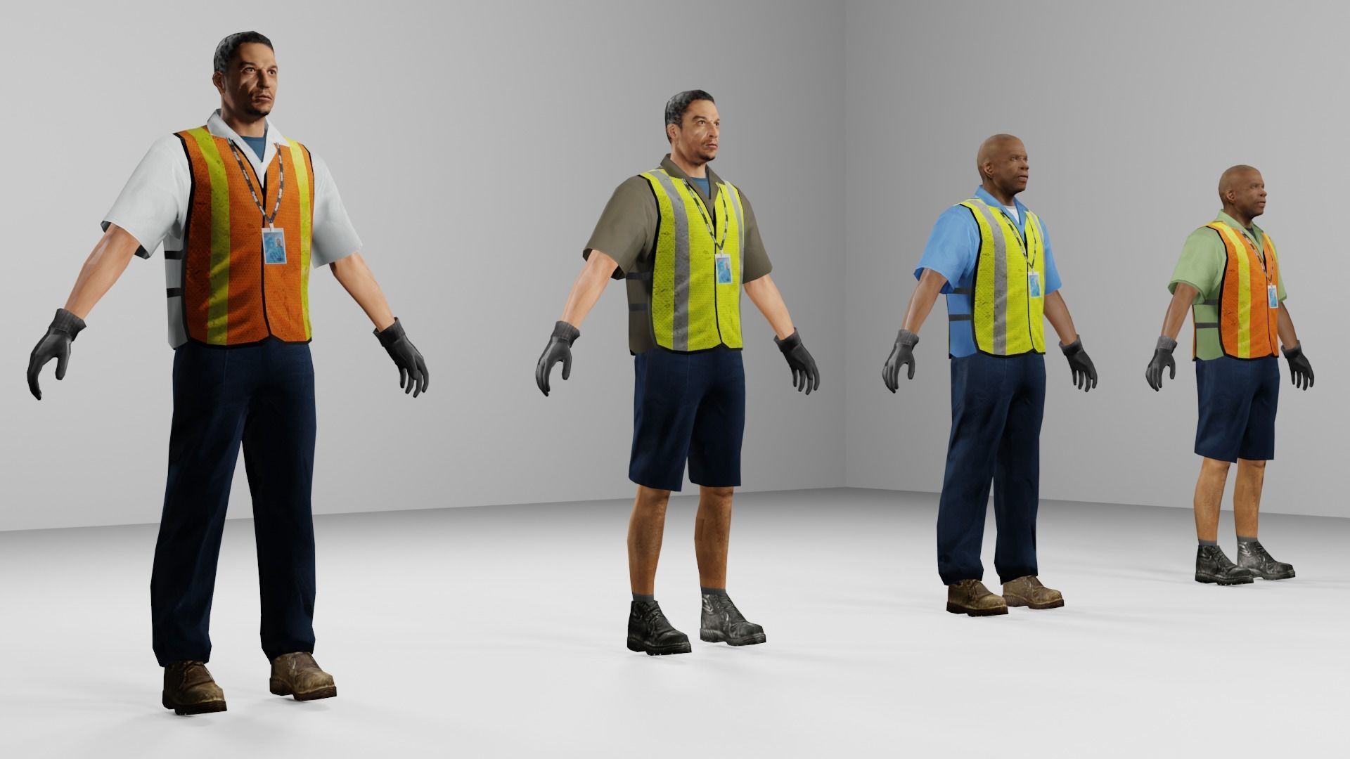 Worker Pack Low-poly 3D model Low-poly 3D model_1