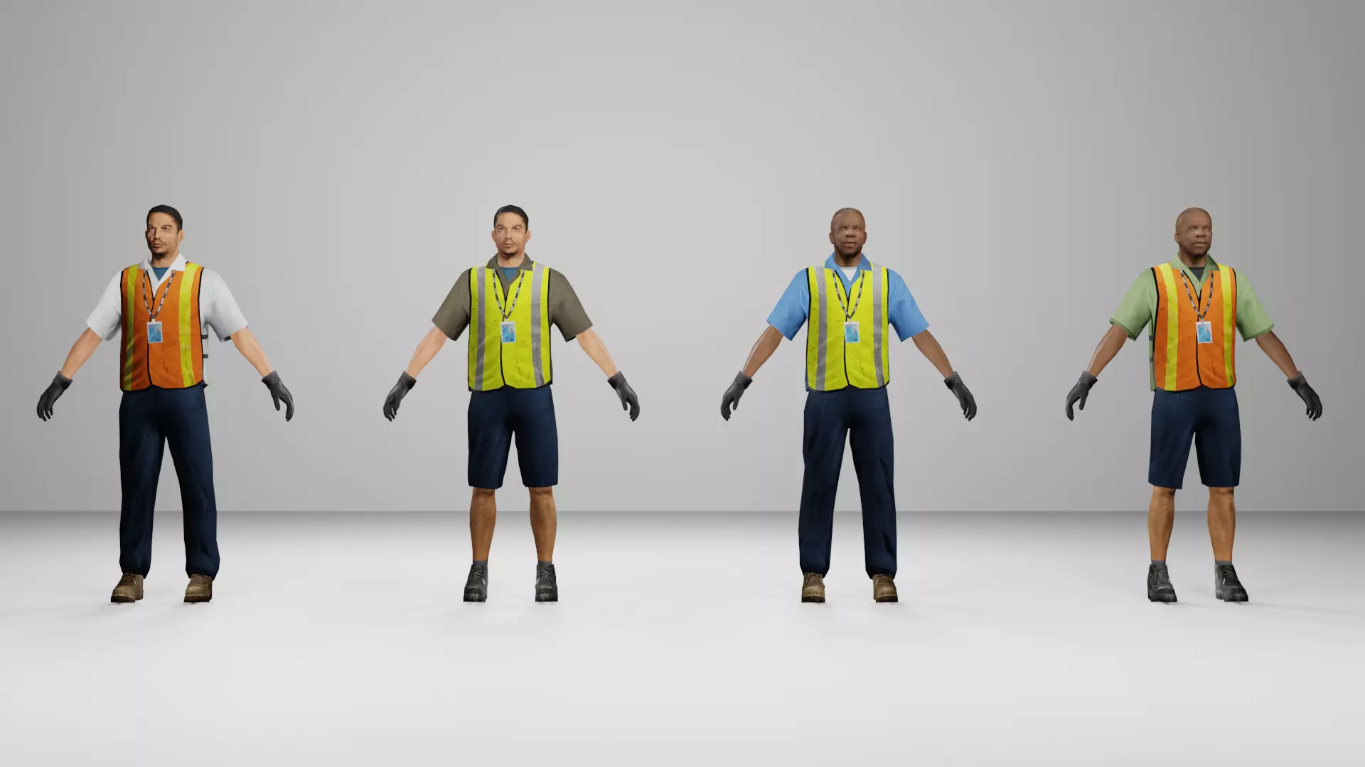 Worker Pack Low-poly 3D model Low-poly 3D model_0