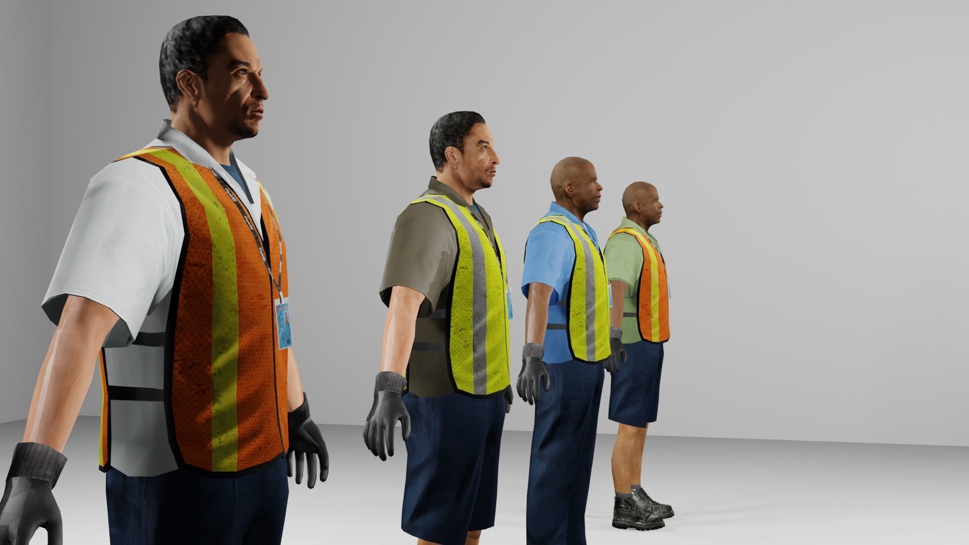 Worker Pack Low-poly 3D model Low-poly 3D model_2