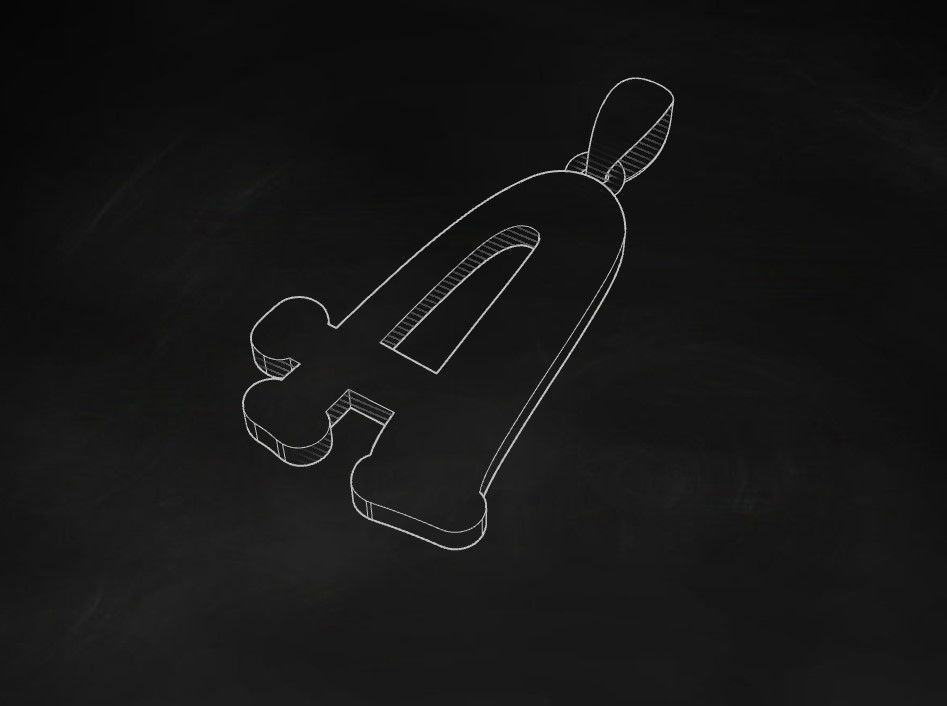 Model 978 A Bone Initial Letter Alphabet Pendant 3D print model_9