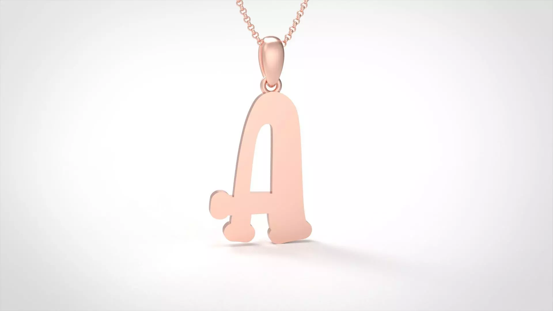 Model 978 A Bone Initial Letter Alphabet Pendant 3D print model_0