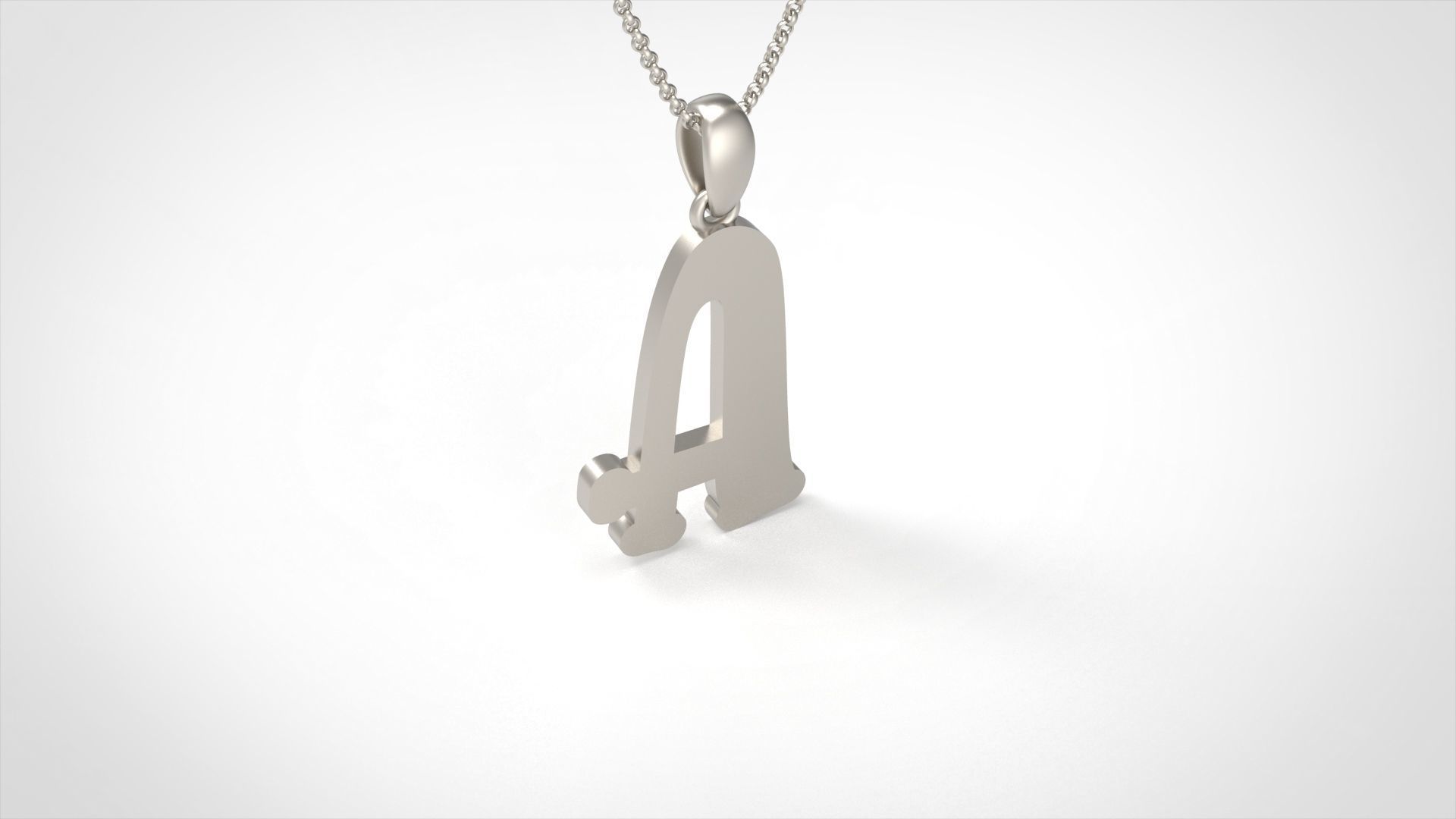 Model 978 A Bone Initial Letter Alphabet Pendant 3D print model_2