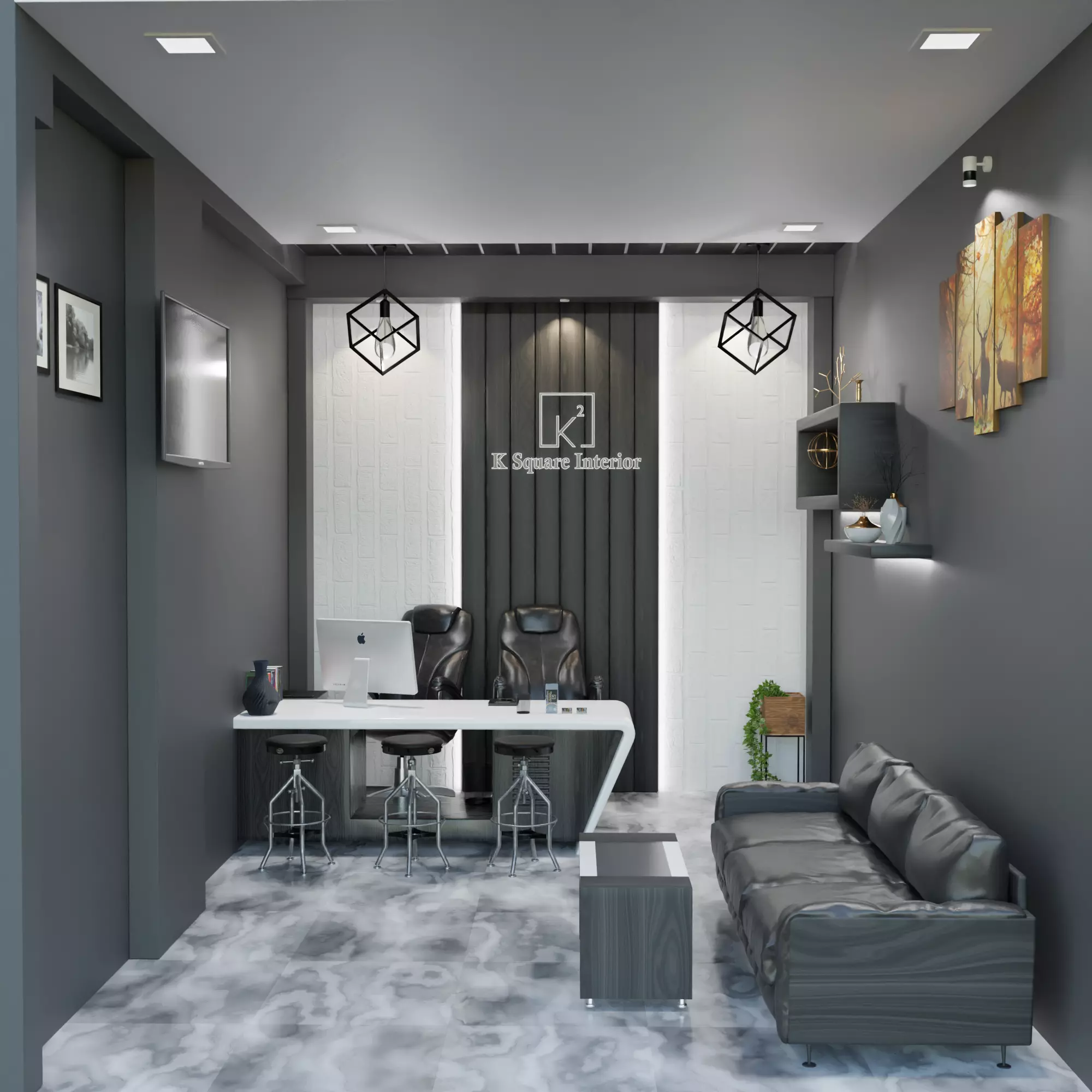 Office interior design 3D model