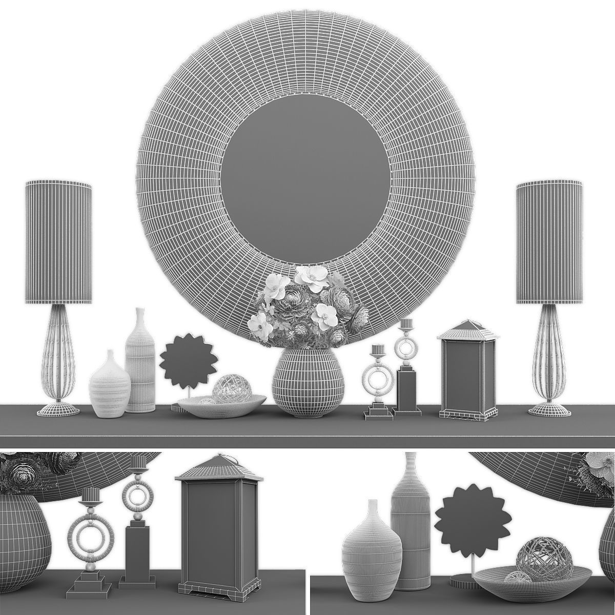 Decor set 077 Low-poly 3D model_3