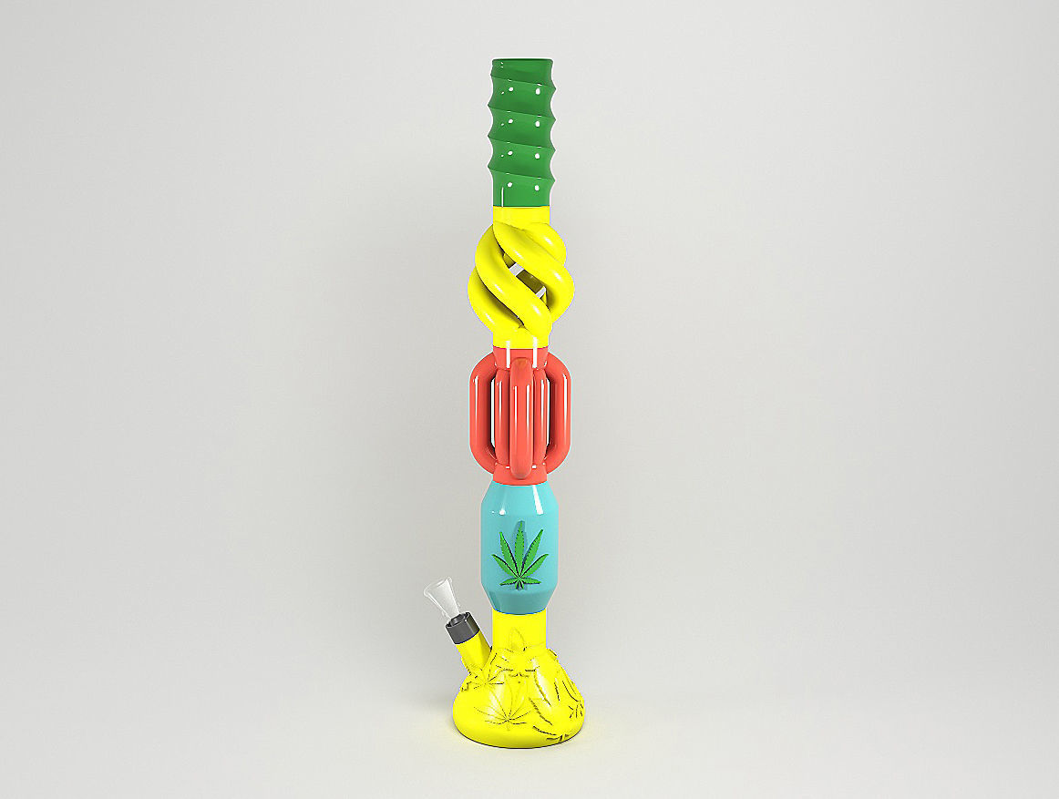 BUILD A CUSTOM BONG - Big Bong With Percolator 3D print model_2