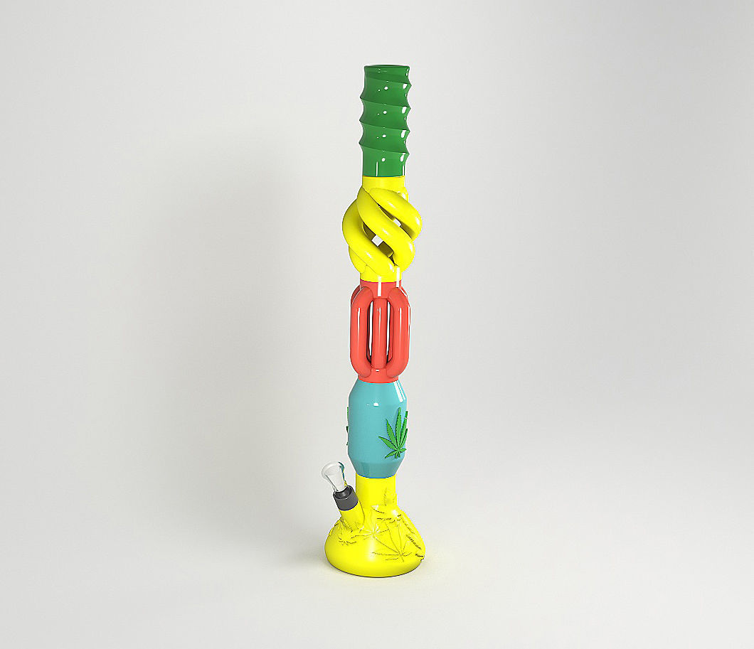 BUILD A CUSTOM BONG - Big Bong With Percolator 3D print model_4