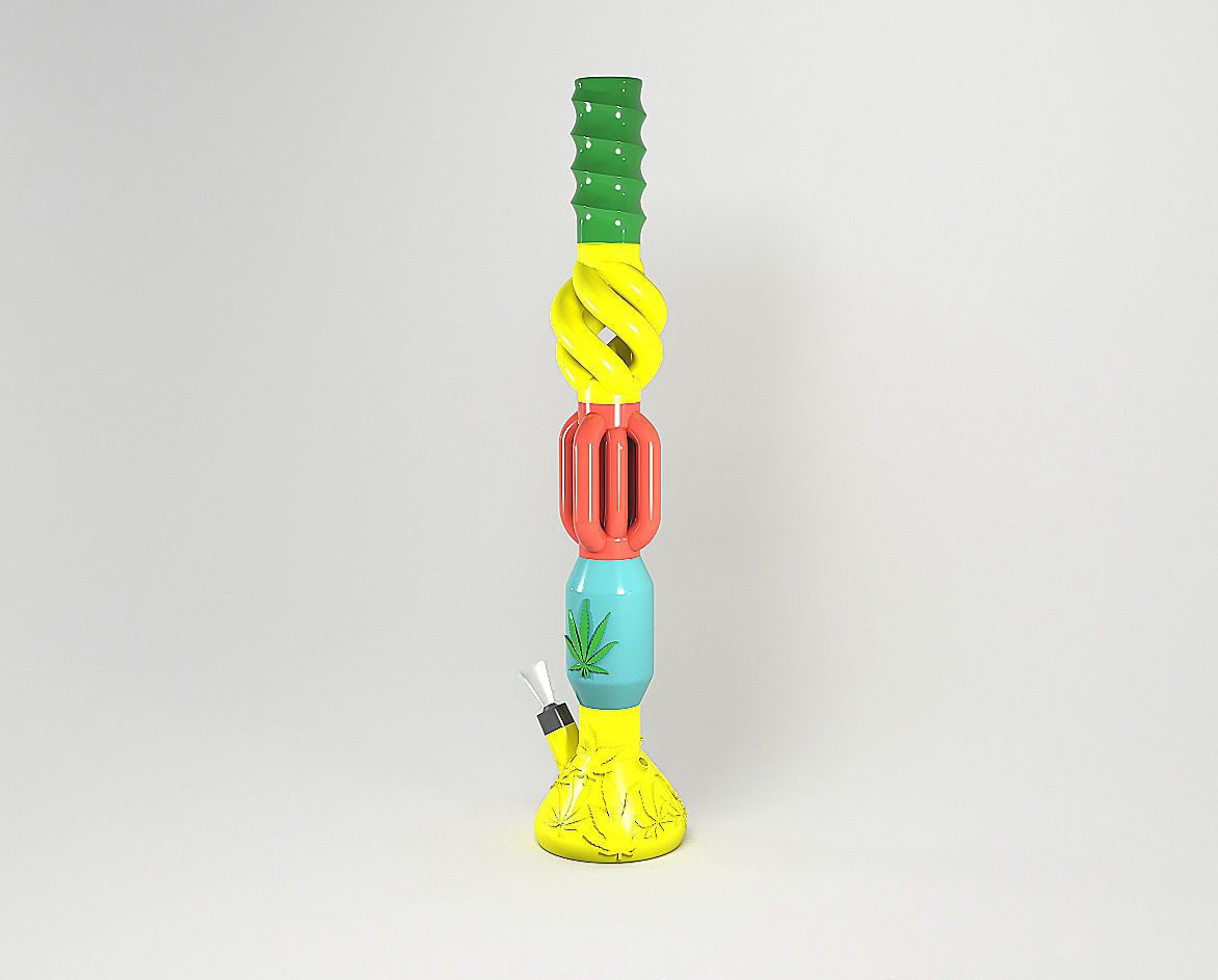 BUILD A CUSTOM BONG - Big Bong With Percolator 3D print model_3
