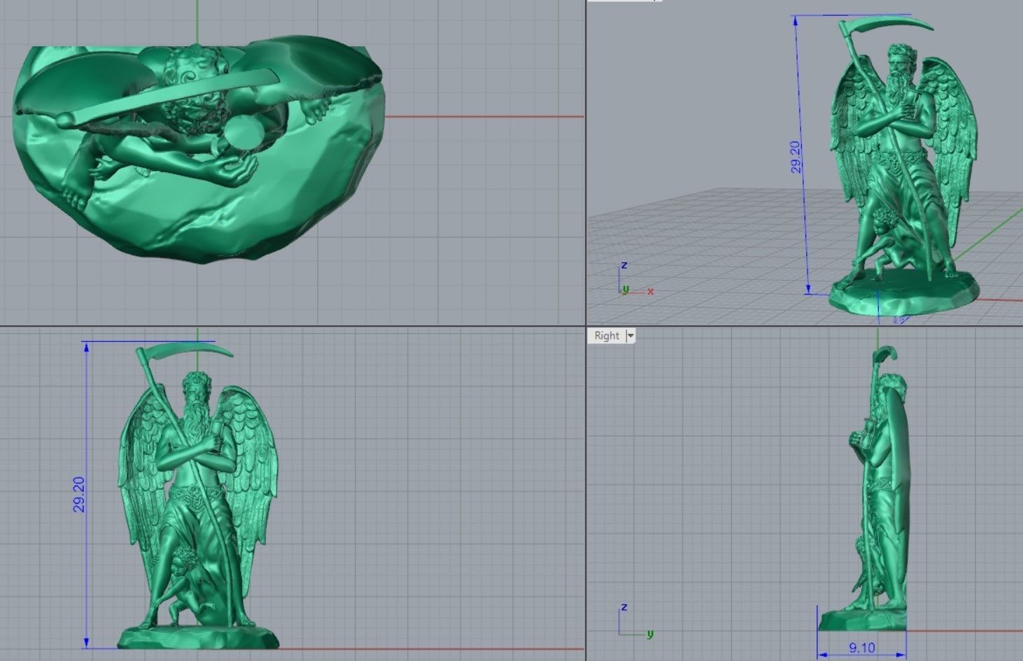 Chronos Greek Mythology God Time Statue 3D printing and CNC 3D print model_3