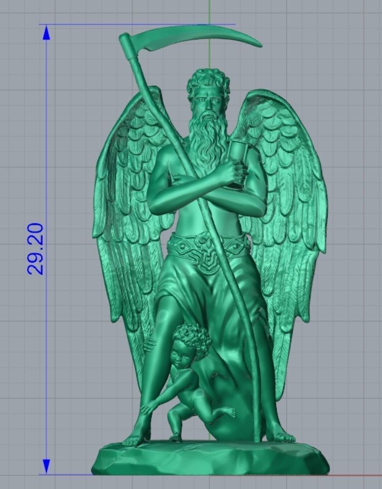 Chronos Greek Mythology God Time Statue 3D printing and CNC 3D print model_5