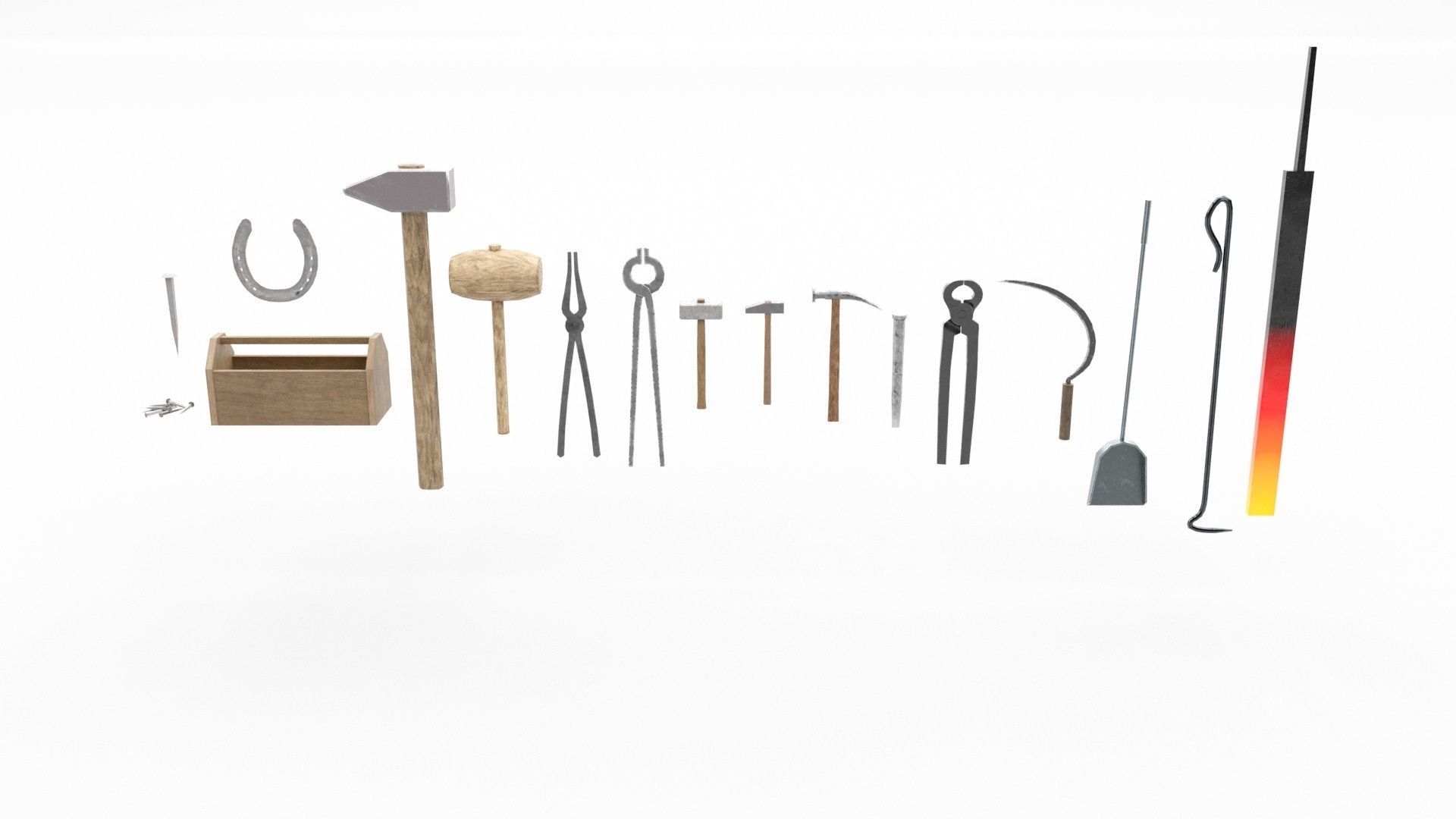 Medieval Armory and Smithy Building 3D model_40