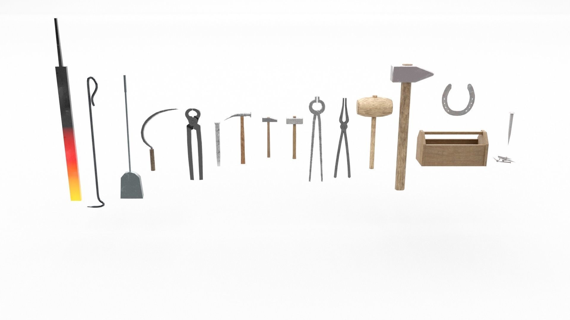 Medieval Armory and Smithy Building 3D model_39