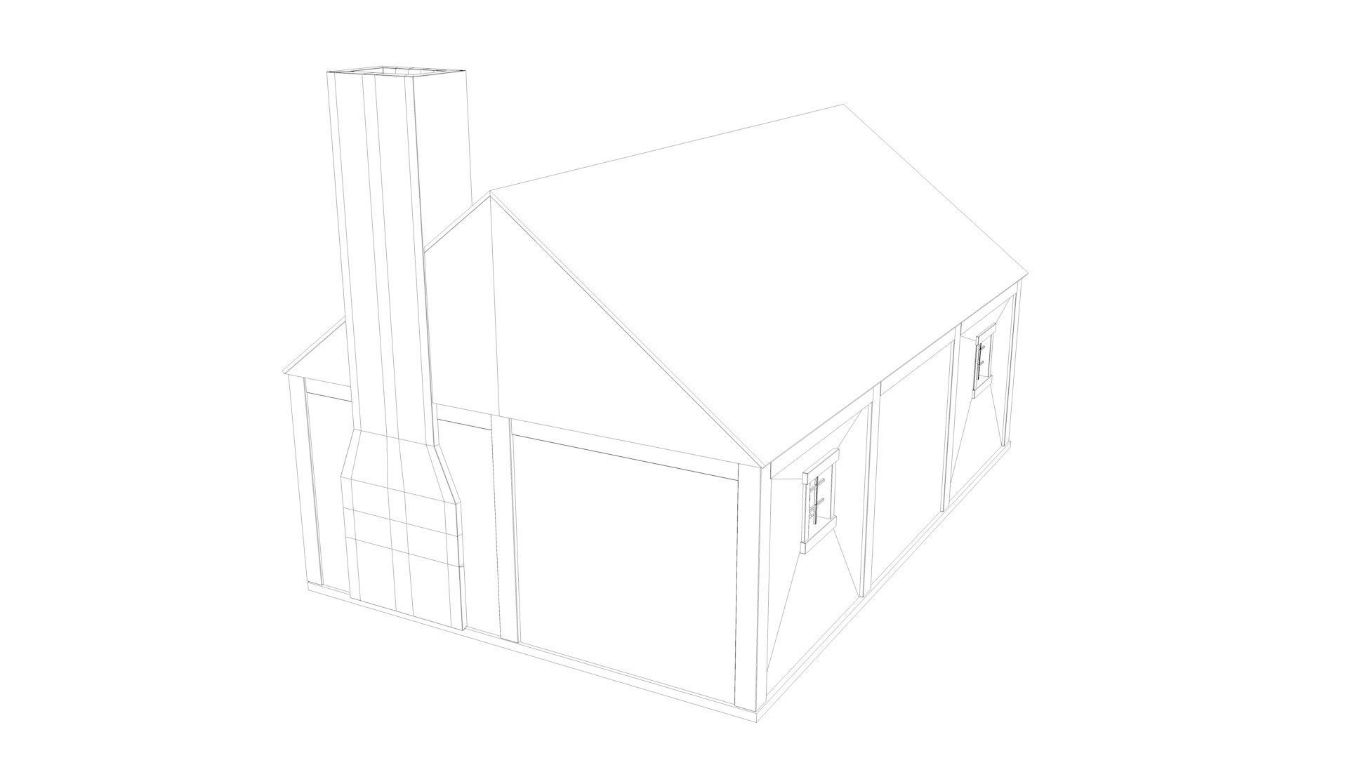 Medieval Armory and Smithy Building 3D model_32