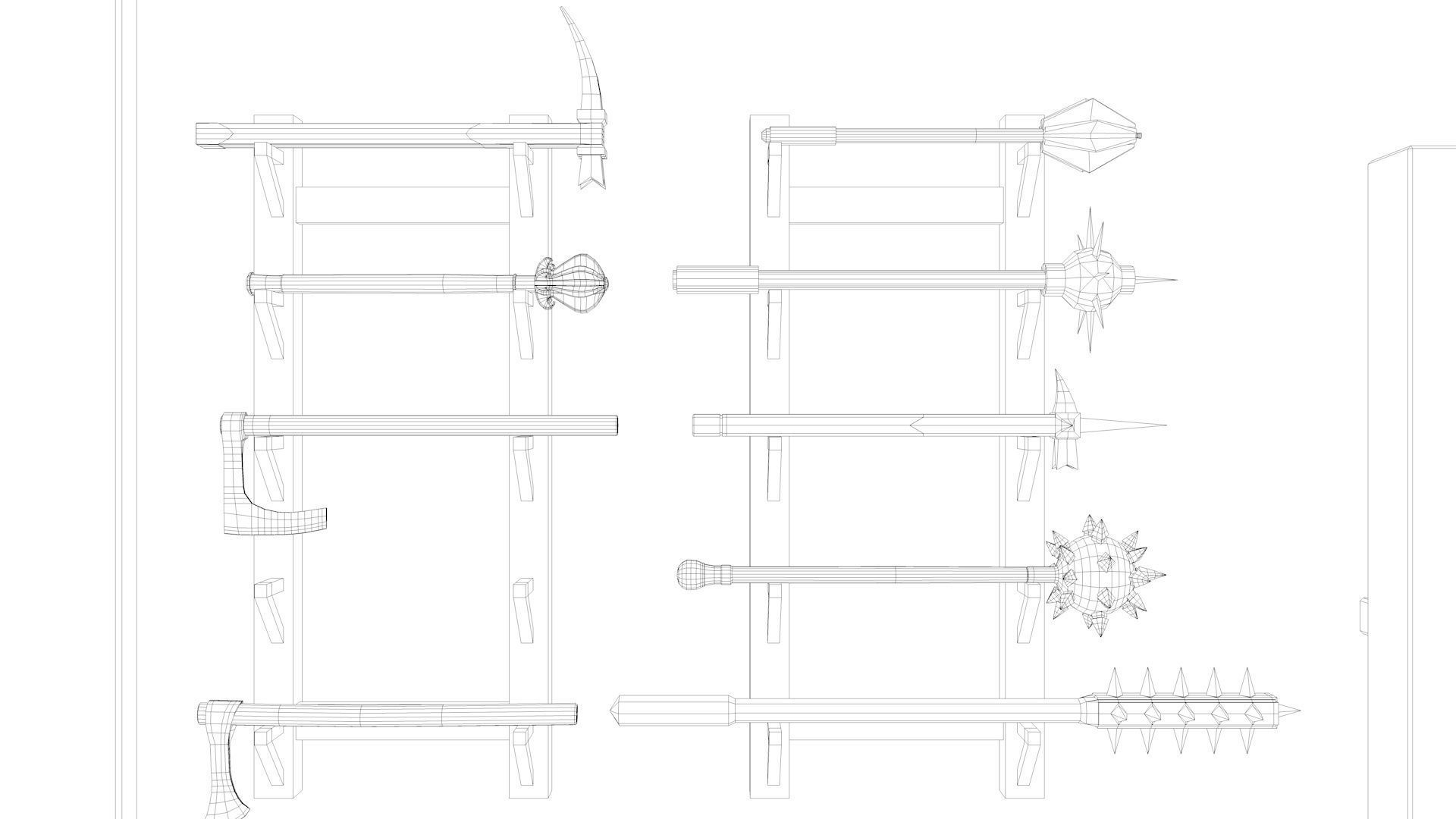 Medieval Armory and Smithy Building 3D model_10
