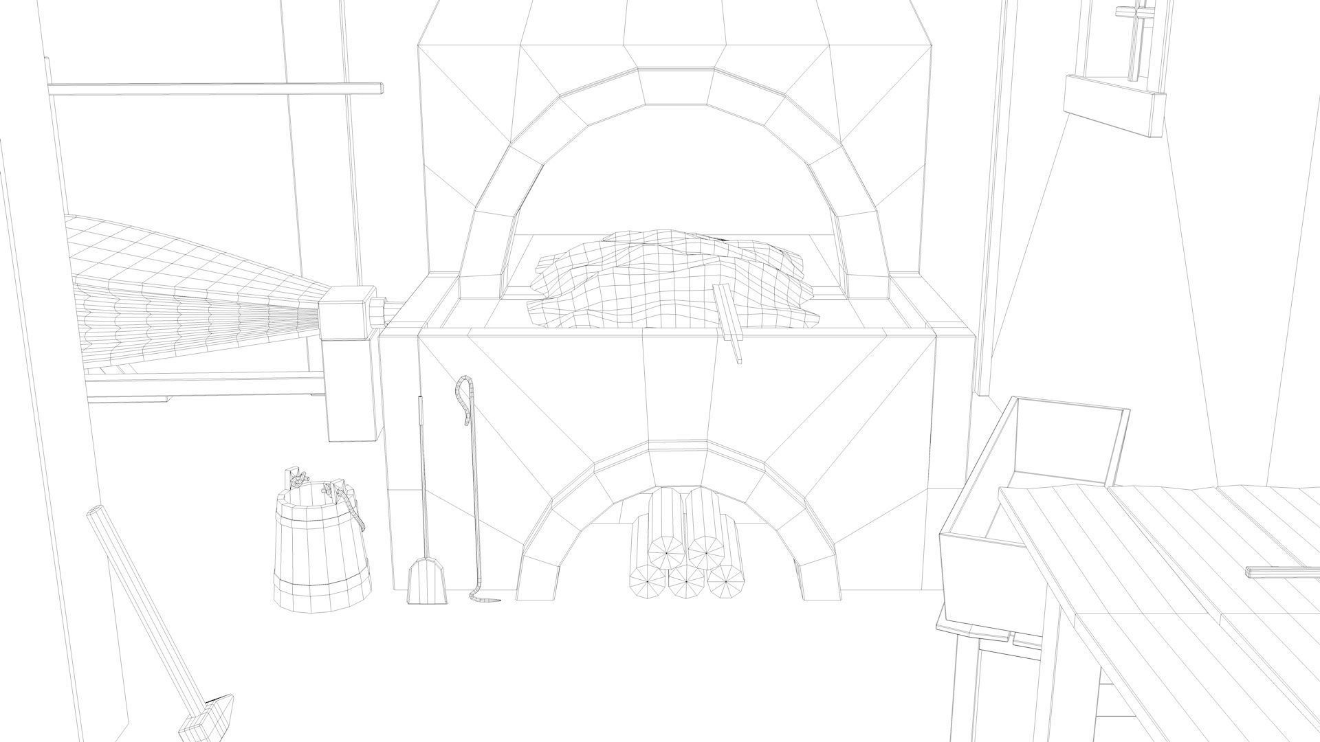 Medieval Armory and Smithy Building 3D model_24