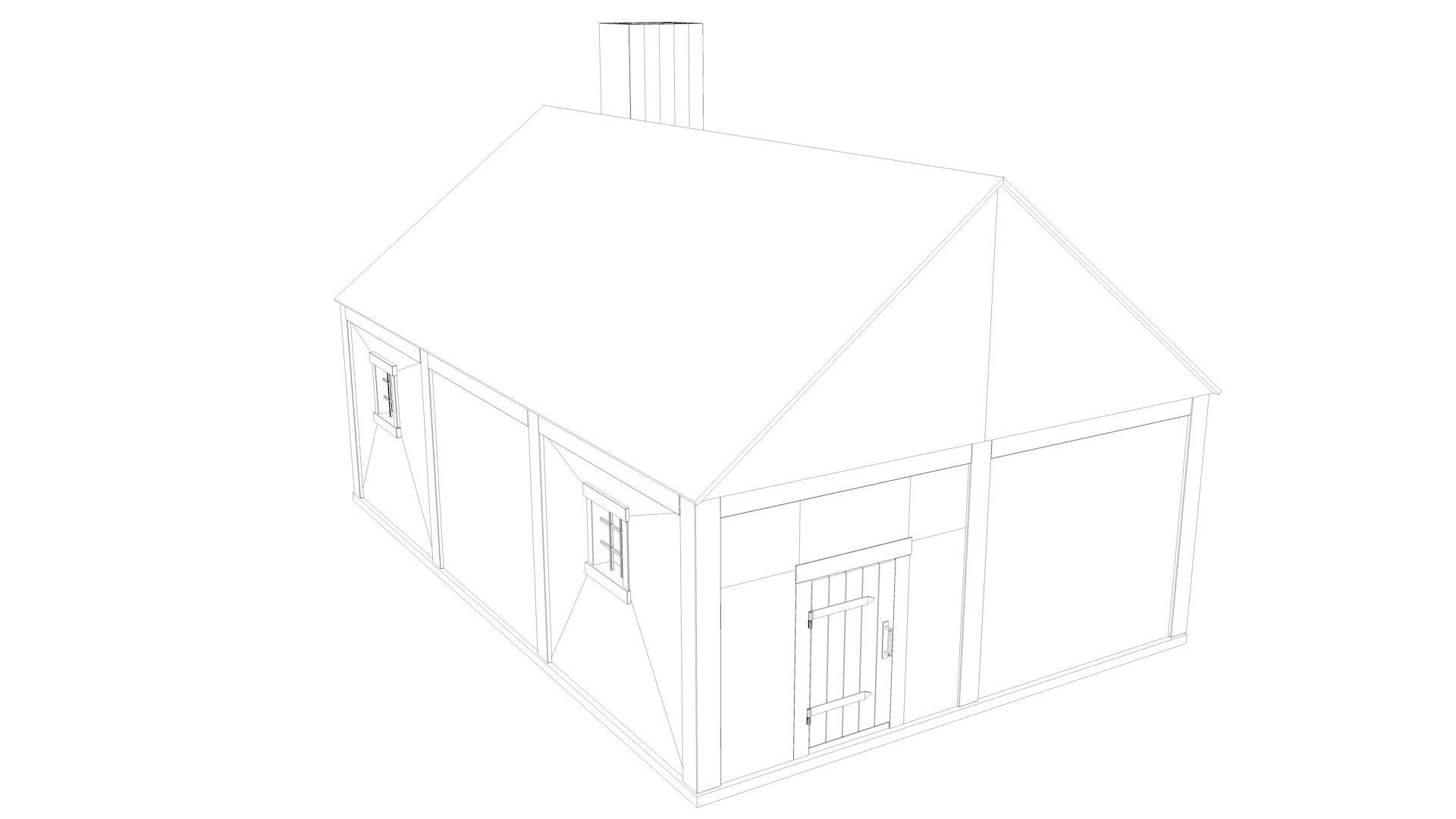 Medieval Armory and Smithy Building 3D model_34