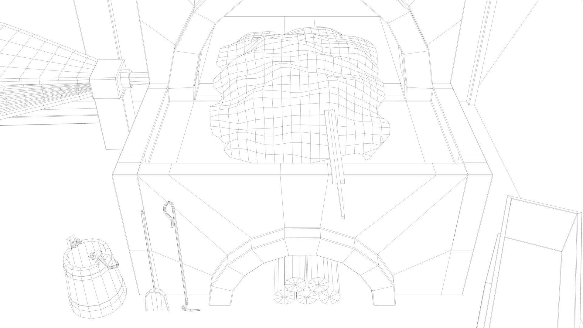 Medieval Armory and Smithy Building 3D model_28