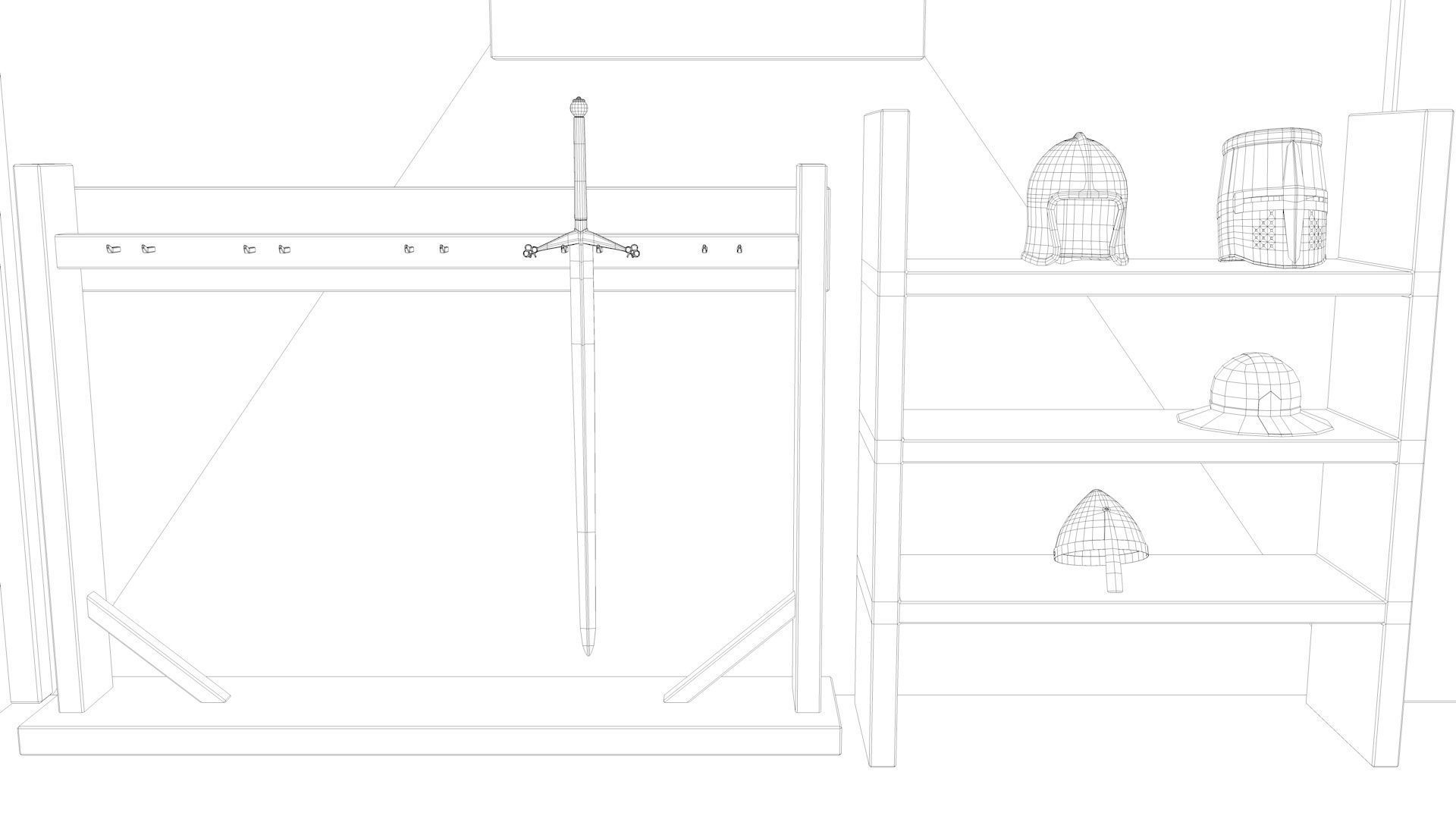 Medieval Armory and Smithy Building 3D model_6