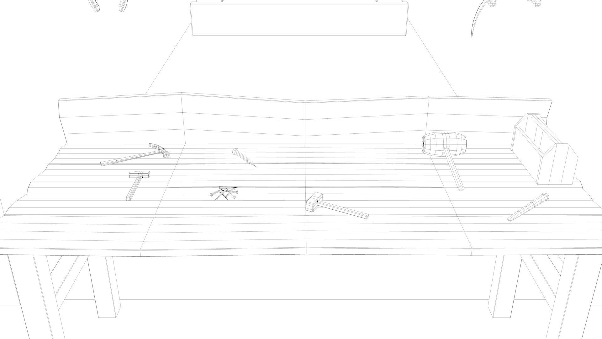 Medieval Armory and Smithy Building 3D model_8