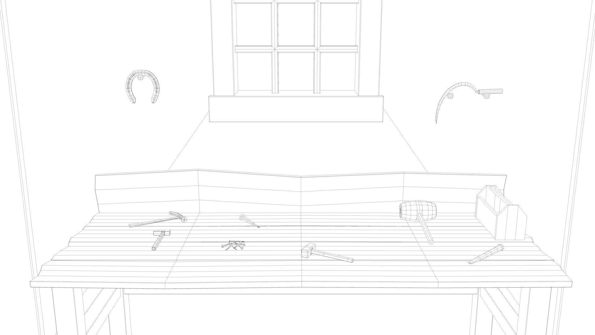 Medieval Armory and Smithy Building 3D model_12