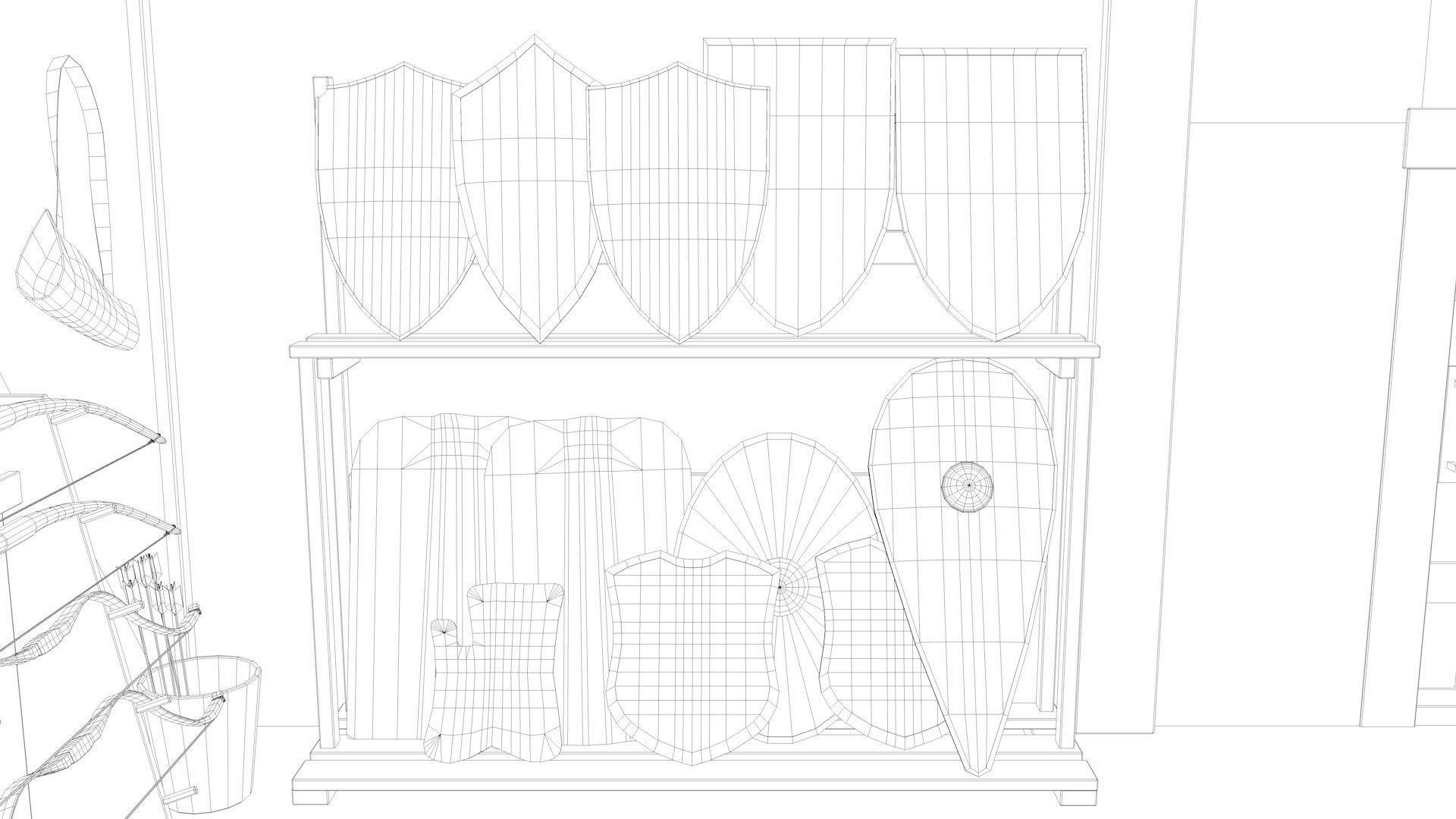 Medieval Armory and Smithy Building 3D model_26