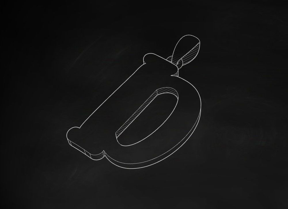 Model 981 D Bone Initial Letter Alphabet Pendant 3D print model_8