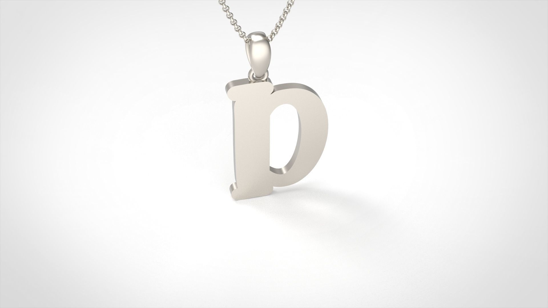 Model 981 D Bone Initial Letter Alphabet Pendant 3D print model_3
