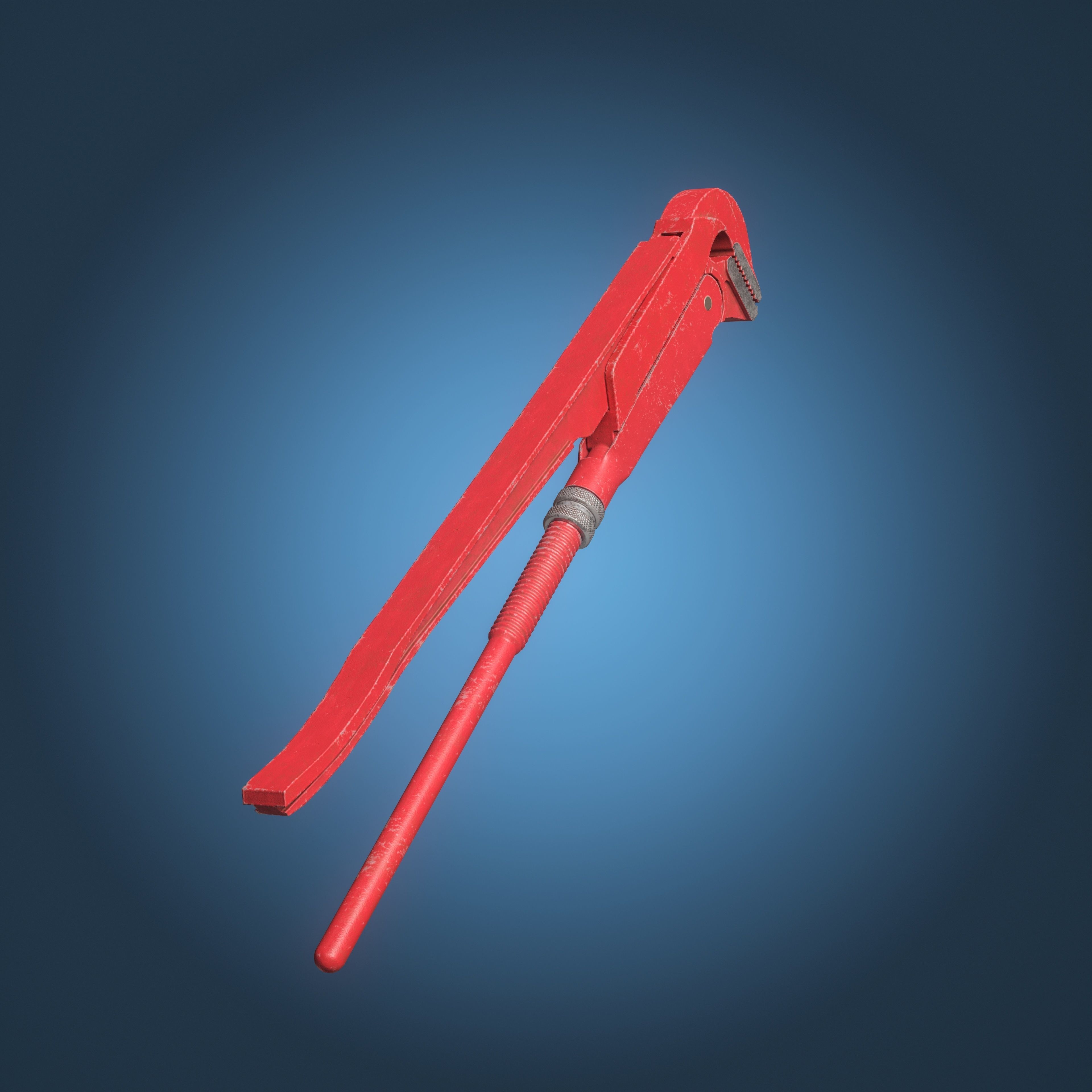 Adjustable Pipe Wrench Low-poly 3D model_6