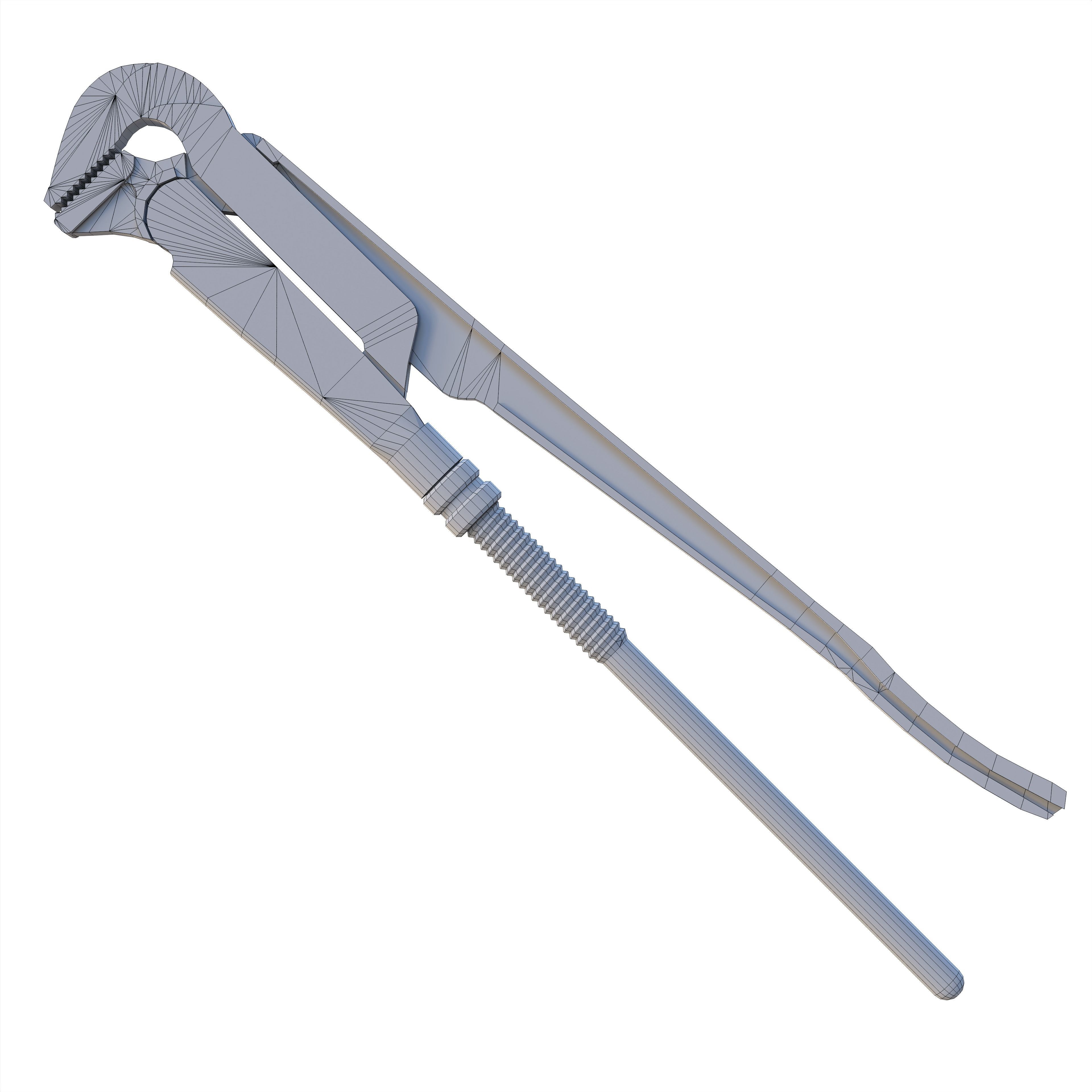 Adjustable Pipe Wrench Low-poly 3D model_13
