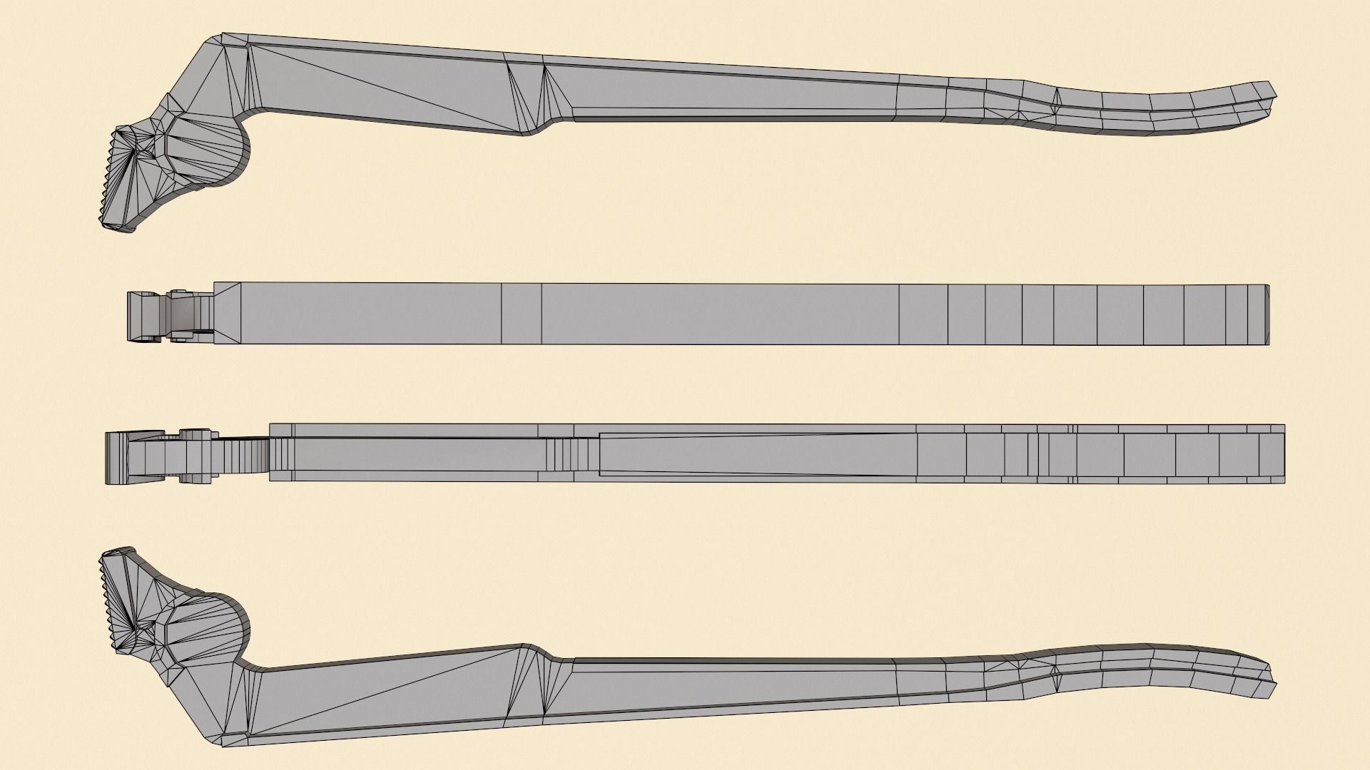 Adjustable Pipe Wrench Low-poly 3D model_16