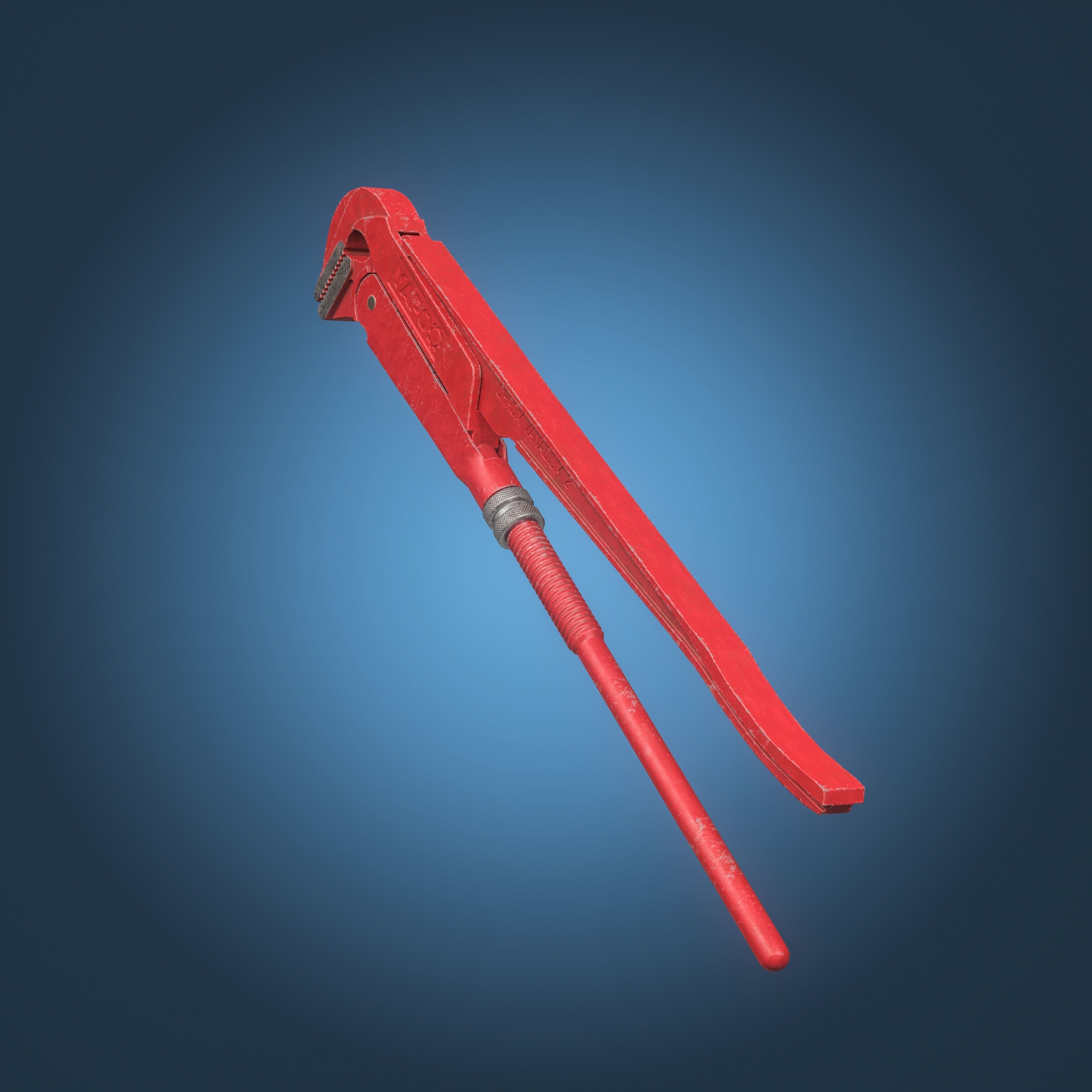 Adjustable Pipe Wrench Low-poly 3D model_7
