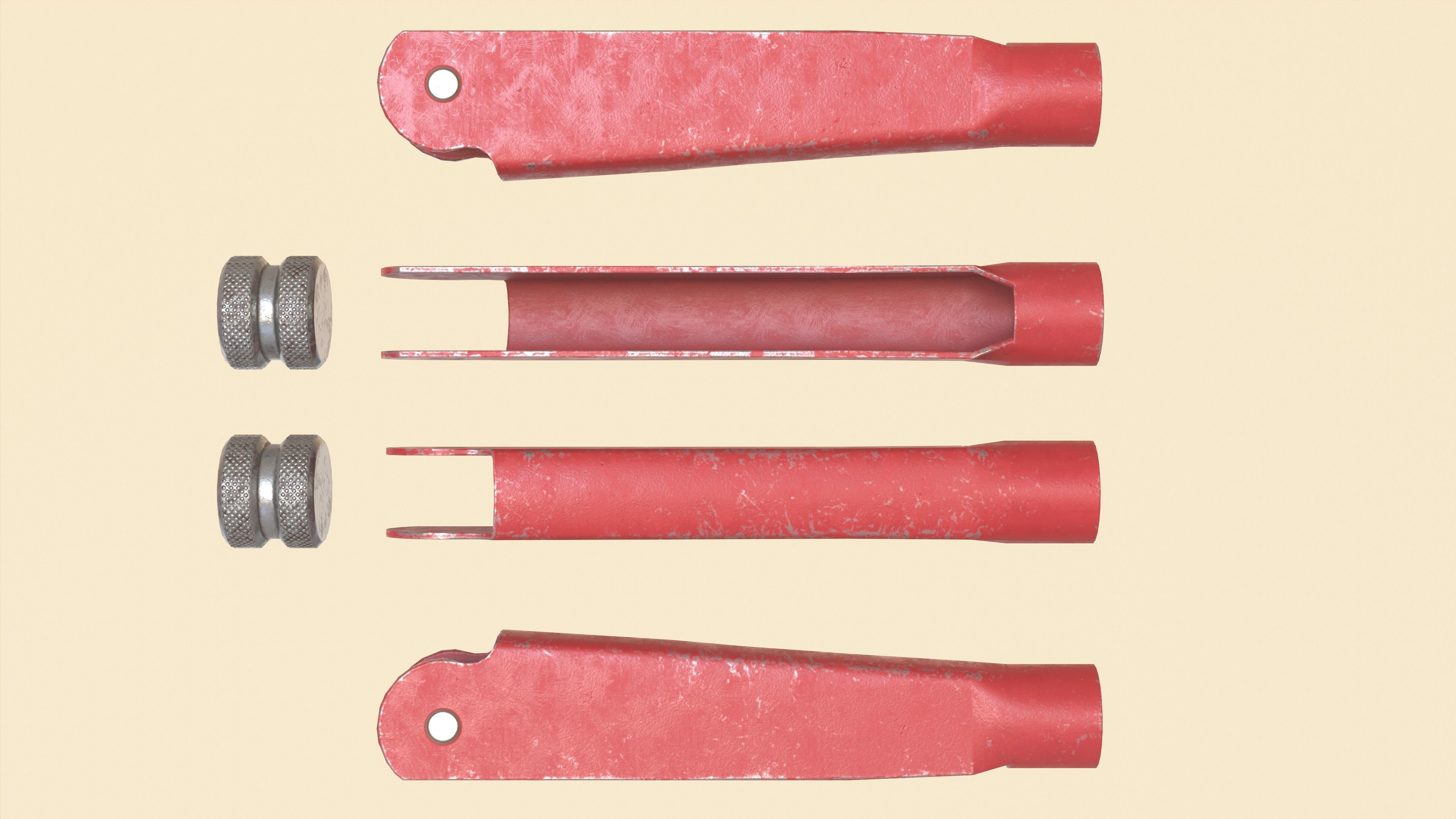 Adjustable Pipe Wrench Low-poly 3D model_12