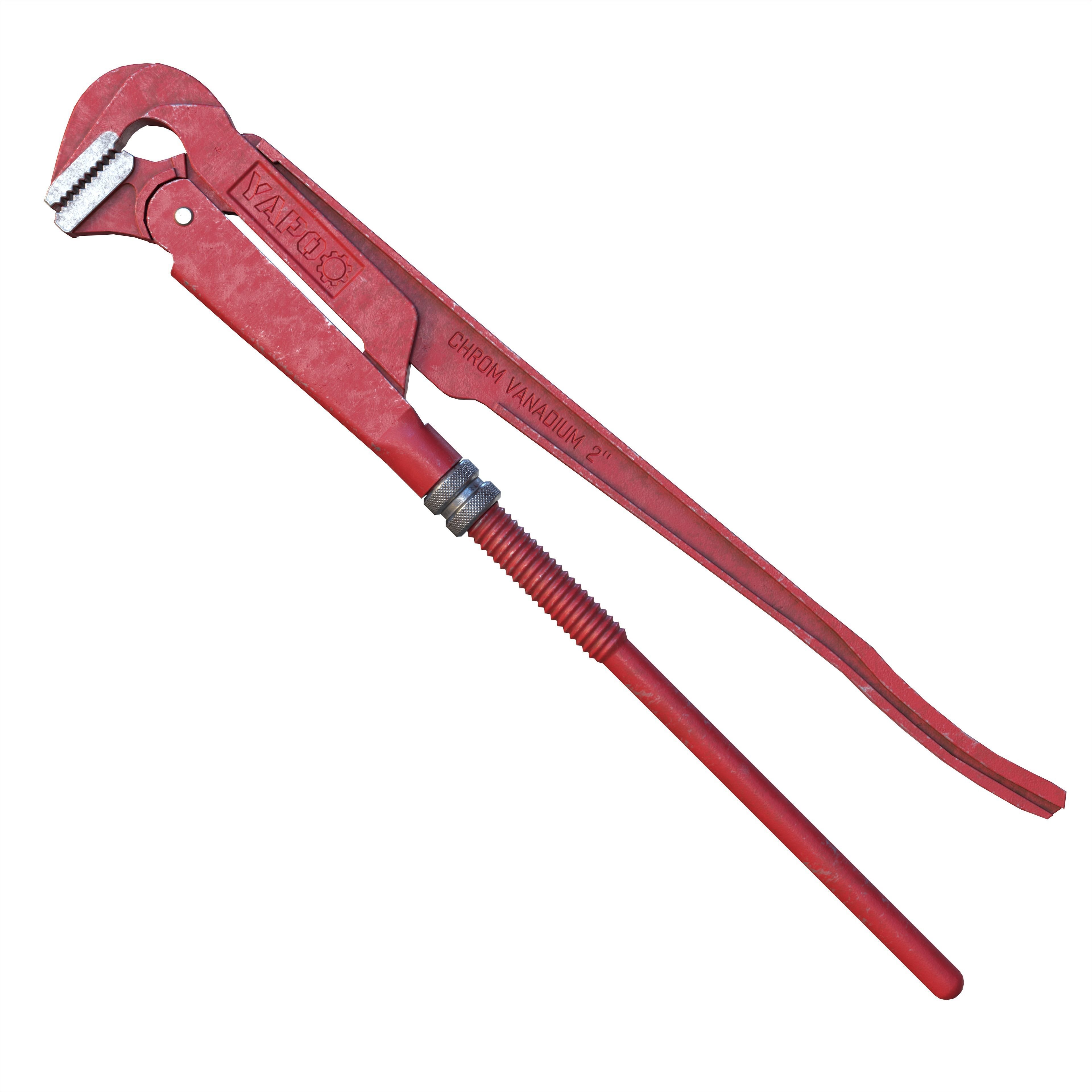 Adjustable Pipe Wrench Low-poly 3D model_8