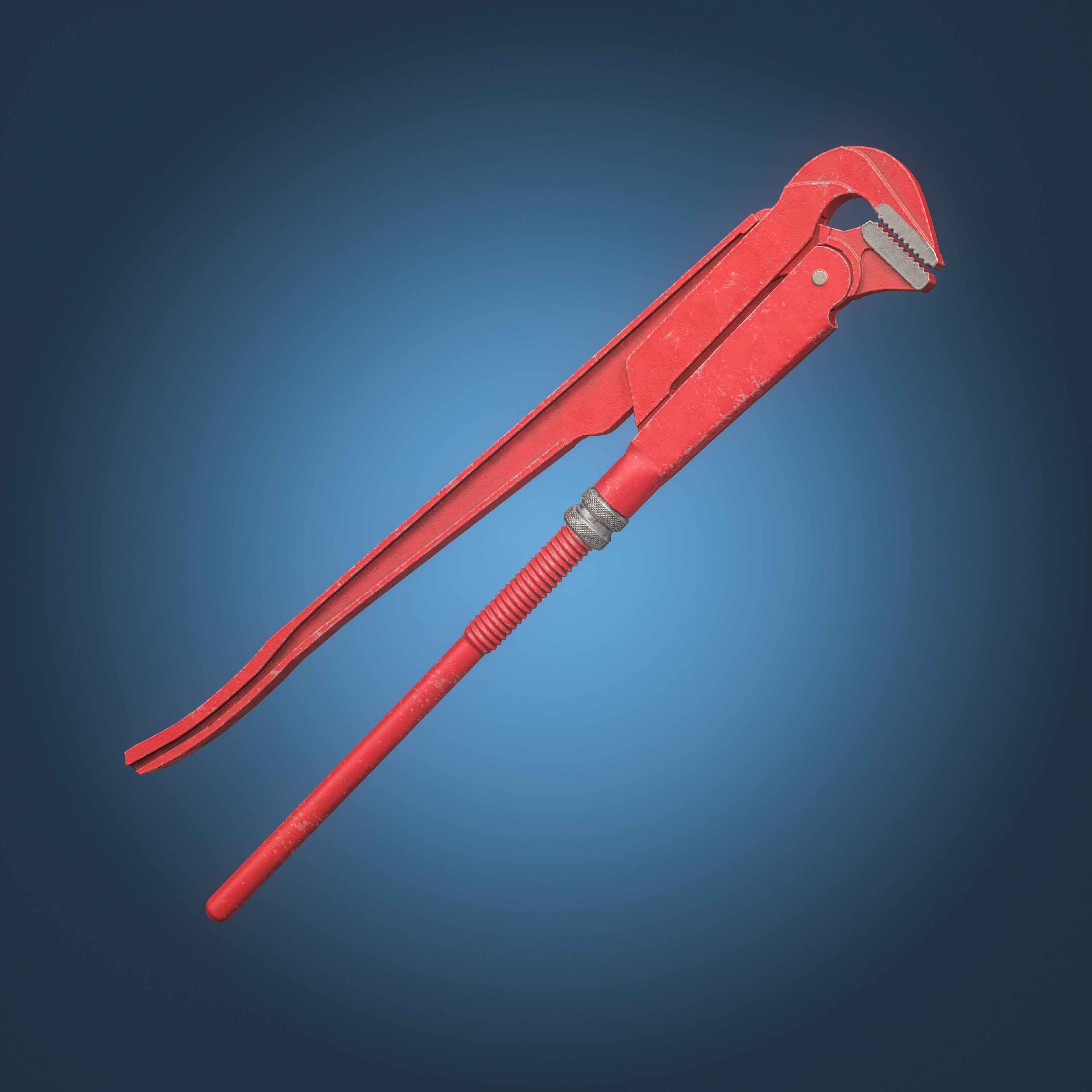 Adjustable Pipe Wrench Low-poly 3D model_5