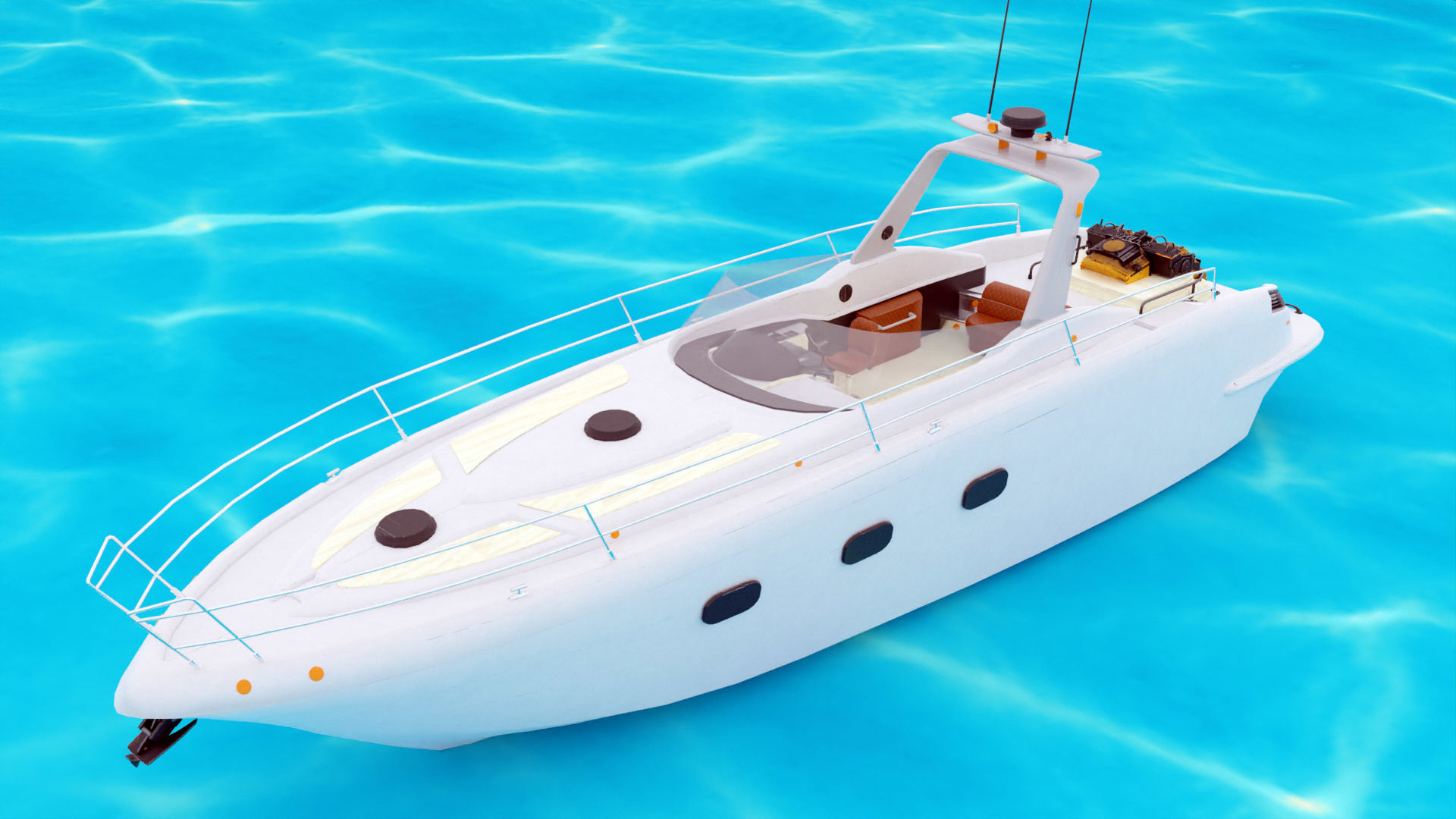 3D Stylized Boat Low-poly 3D model_7